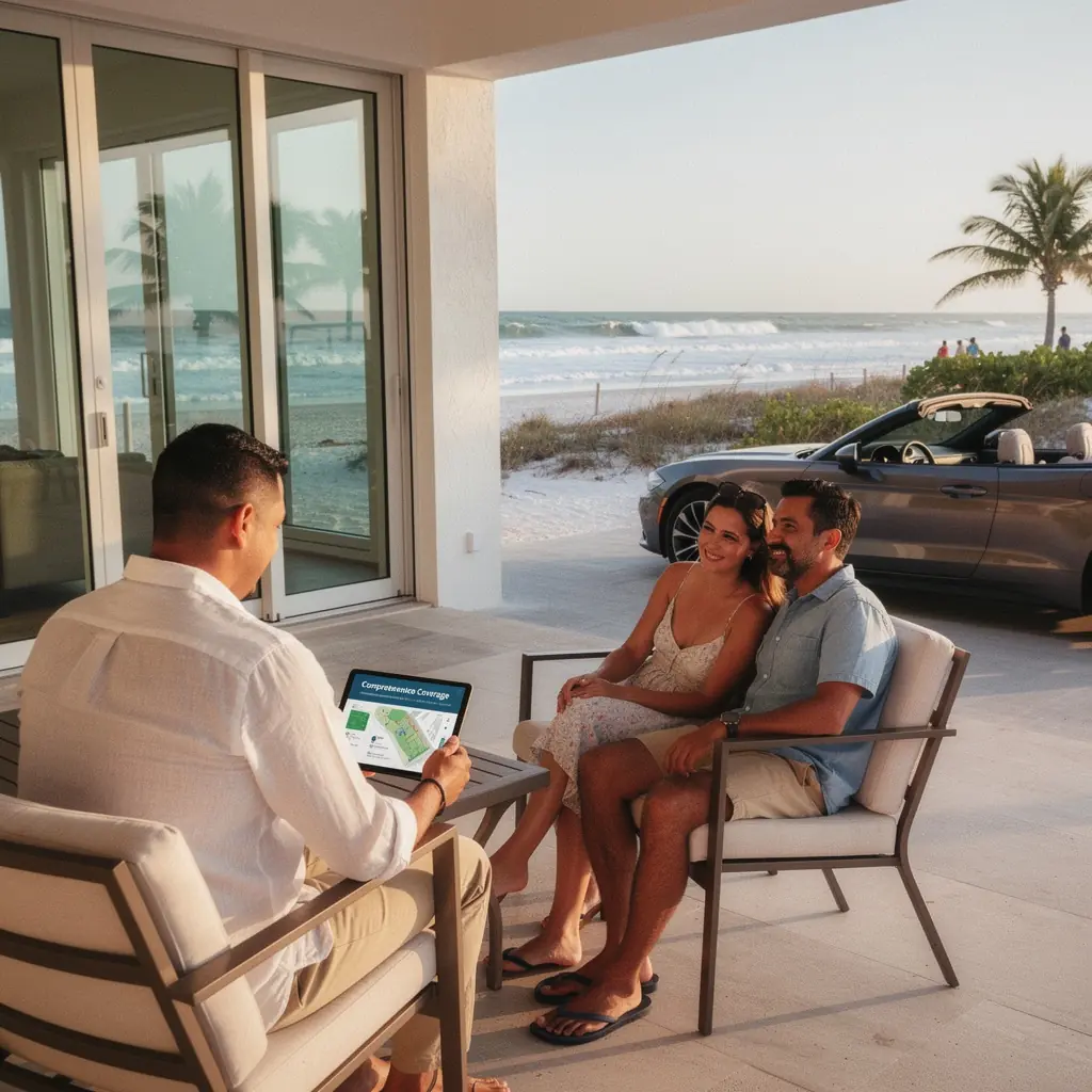 Klient rozmawia z agentem ubezpieczeniowym o szczegółach polisy